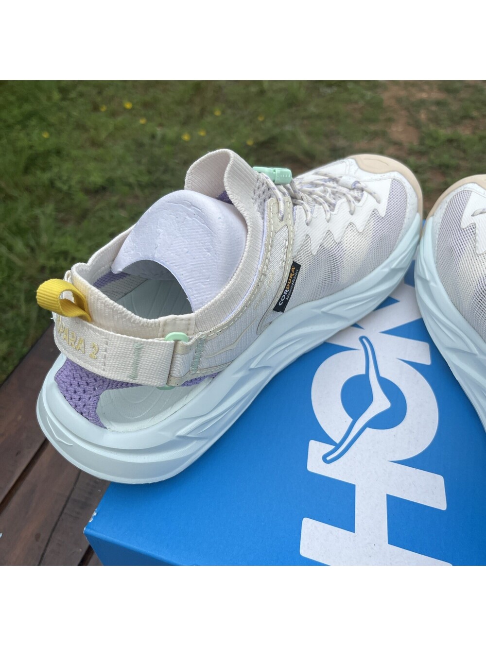 HOKA Women's Hopara 2 Hiking Sandals Size 8 B - Alabaster/Snow Melt $140 MSRP - Picture 6 of 8